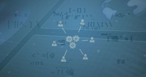 Digital Network Interface with Data Elements - Download Free Stock Images Pikwizard.com