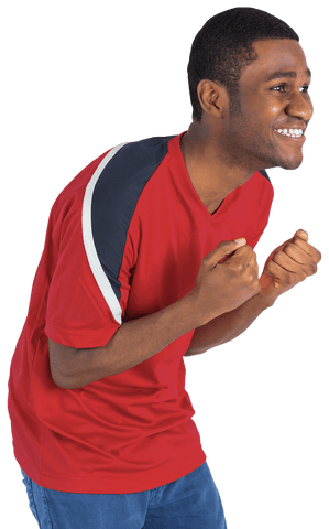 Excited Football Fan Cheering Transparent Background