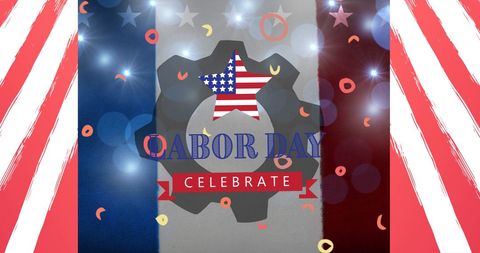Labor Day Celebration with American Flag and Star Design