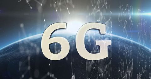 Futuristic 6g technology globe data connections concept