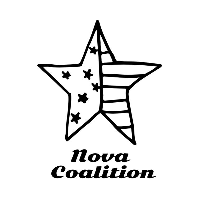 Simple black and white logo featuring a hand-drawn star with stars and stripes. Suitable for political movements, grassroots organizations, community groups, patriotism-themed designs, or branding purposes.