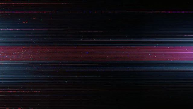 Abstract Digital Glitch with Horizontal Lines and Pixel Noise