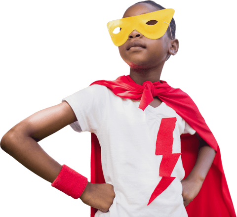 confident child appearing as superhero with transparent background - Download Free Stock Videos Pikwizard.com