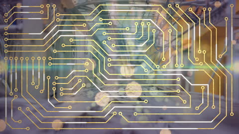 Abstract Circuit Network Layers with Space Background