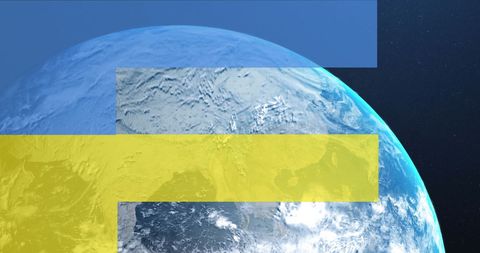 Digital blue and yellow overlay on Earth - Download Free Stock Images Pikwizard.com