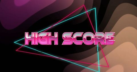 Retro neon high score gaming interface design
