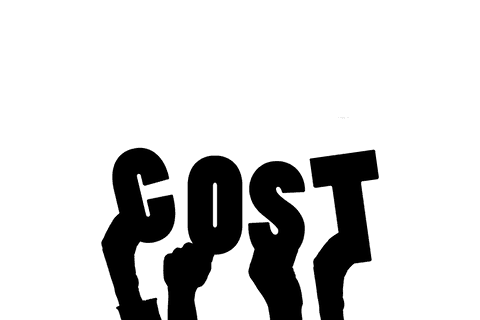 Hands Displaying Cost Symbols on Transparent Background