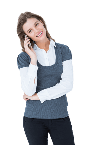transparent happy woman talking on phone - Download Free Stock Videos Pikwizard.com