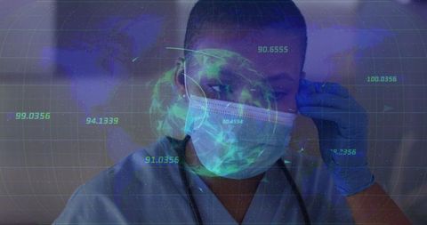 Health Professional with Digital Globe Integrating Technology in Healthcare