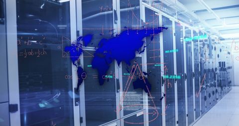 Global Data Processing in Modern Server Room - Download Free Stock Images Pikwizard.com