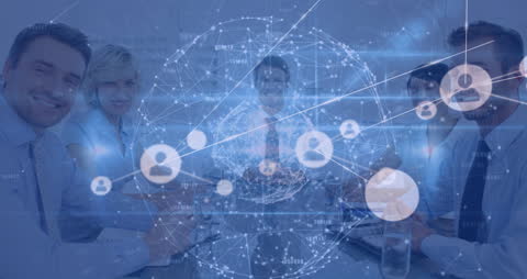 Doctors Collaborating with Global Networking Graphics