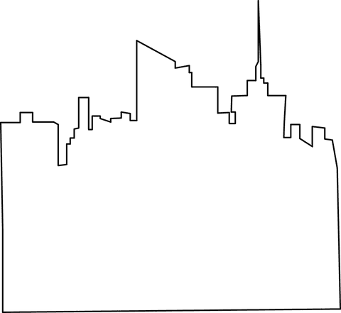 Transparent contour illustration of skyscrapers cityscape