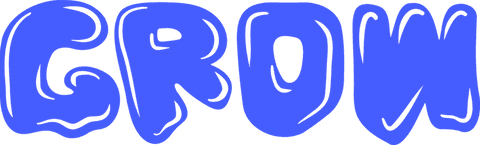 Creative growth letters in fluid blue design with transparent background