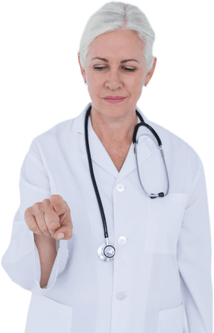 female doctor touching transparent virtual interface - Download Free Stock Videos Pikwizard.com