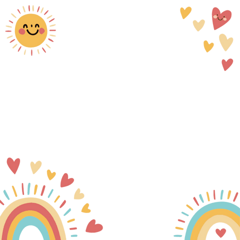 Bright and Cheerful Border with Suns, Rainbows, Hearts in Transparent - Download Free Stock Videos Pikwizard.com