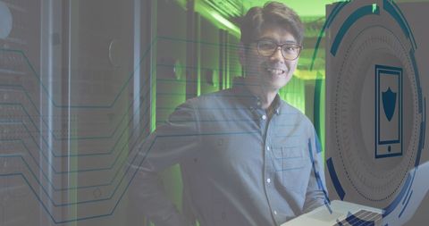 Asian Male IT Engineer in Cloud Technology Server Room - Download Free Stock Images Pikwizard.com