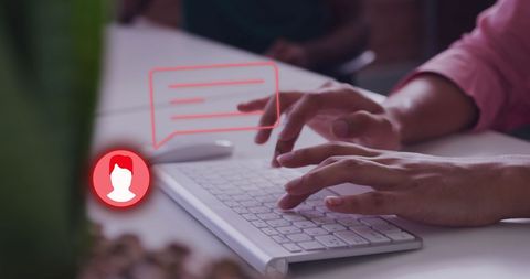 Social Media Data Processing with Hands Typing on Keyboard - Download Free Stock Images Pikwizard.com
