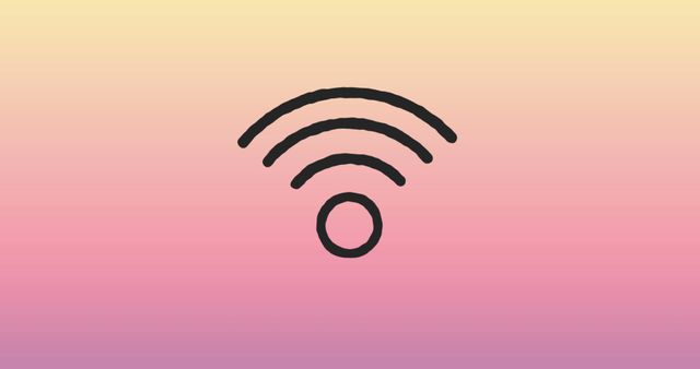 Wi-Fi Icon on Colorful Gradient Background Symbolizing Wireless Connectivity - Download Free Stock Images Pikwizard.com