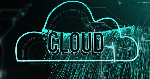 Digital Cloud Concept with Data Visualization Overlay - Download Free Stock Images Pikwizard.com