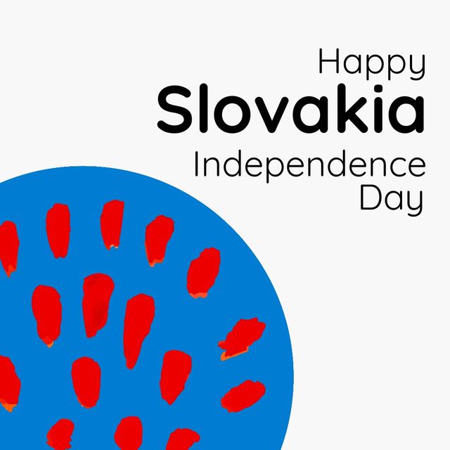 Digital composite image of happy slovakia independence day text on white background, copy space. patriotism, celebration, freedom and identity concept.