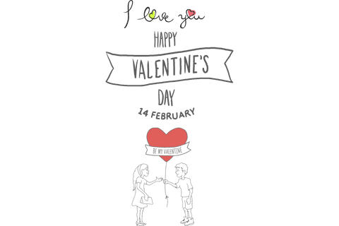 Happy valentine's day message transparent background elegant vector art
