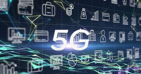 Digital 5g network and wireless technology concept