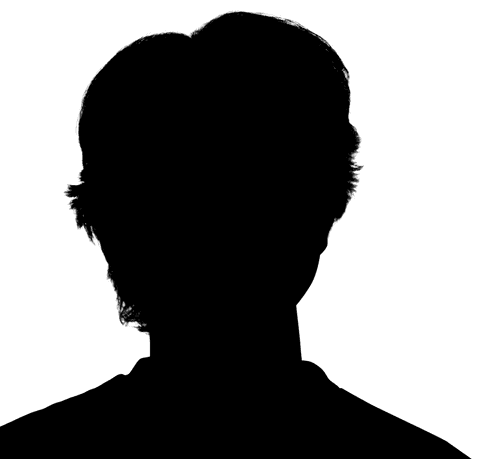 Silhouette of man playing sports on transparent background