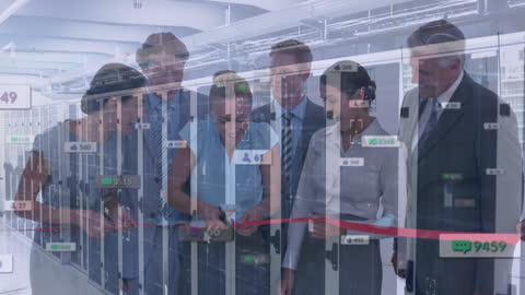 Business Team in Technology Network Concept Presentation