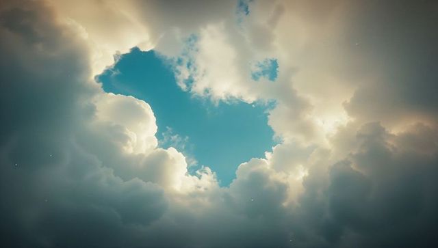 Sunlight Streaming Through Cloud with Opening in Sky