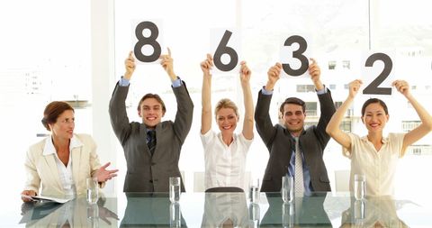Business Presentation Judges Holding Scorecards - Download Free Stock Images Pikwizard.com