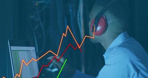 Digital Financial Data Analysis in Modern Server Facility - Download Free Stock Images Pikwizard.com
