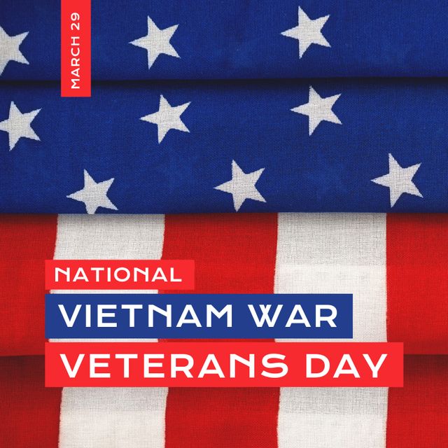 Composition of national vietnam war veterans day text over flag of usa - Download Free Stock Videos Pikwizard.com