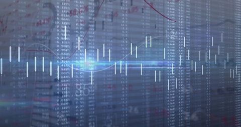 Digital Financial Chart Display with Candlestick Bars