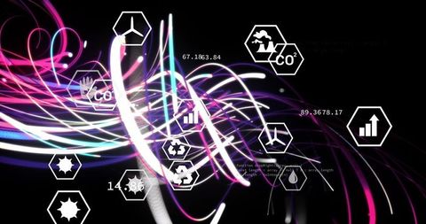 Digital Eco Awareness Movement with Flowing Abstract Design