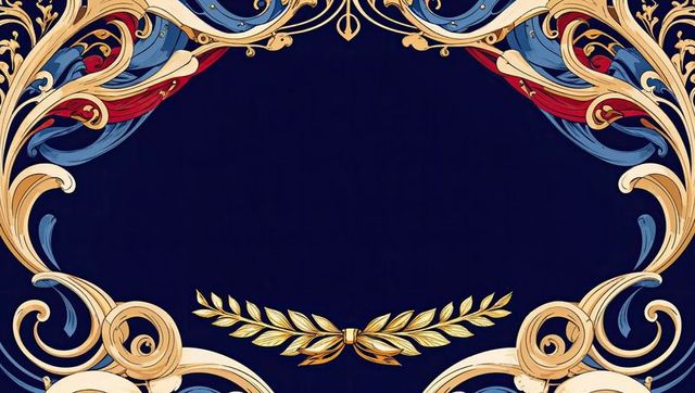 Elegant baroque style ornate gold scrollwork frame