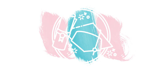 Transparent education theme with mortarboard and degree symbols