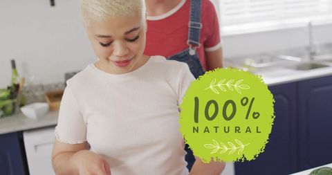 LGBTQ Couple Cooking Naturally at Home Kitchen