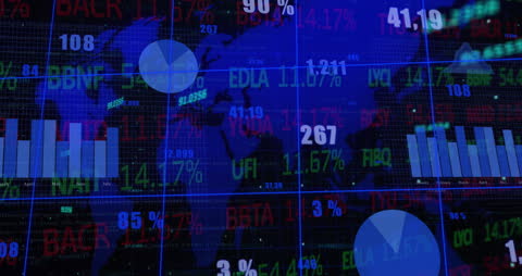 Global Stock Market Analysis with World Map and Financial Data Visualization