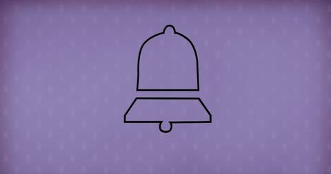 Minimalist Bell Icon on Purple Background