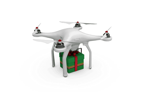 Christmas Gift Box on Drone Conveyed on Transparent Background - Download Free Stock Videos Pikwizard.com