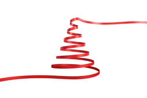 red ribbon shaped christmas tree on transparent background - Download Free Stock Videos Pikwizard.com