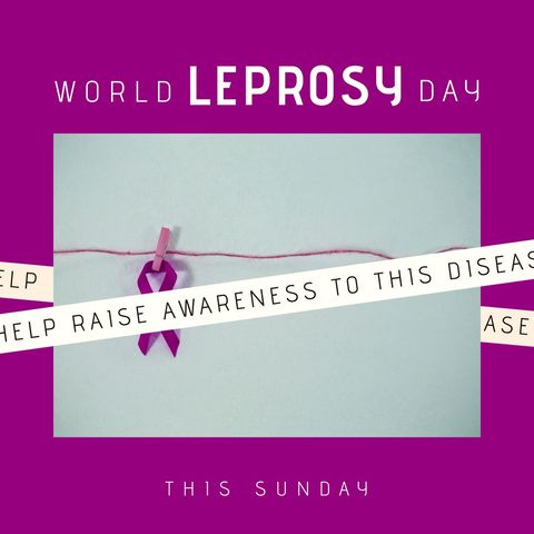 world leprosy day awareness with symbolic purple ribbon - Download Free Stock Templates Pikwizard.com