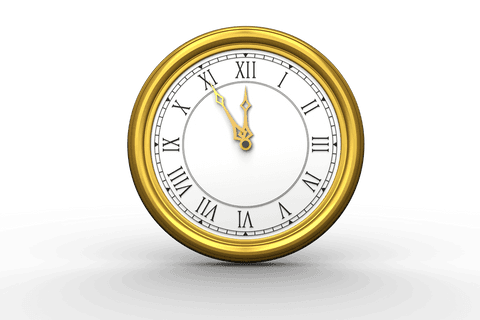 vintage gold clock on transparent background with roman numerals - Download Free Stock Videos Pikwizard.com