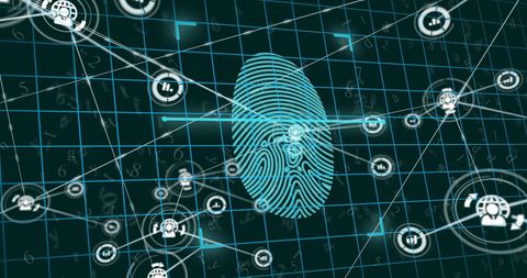 Fingerprint Biometrics and Network Connections for Data Processing - Download Free Stock Images Pikwizard.com