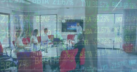 Business People Engaged in Financial Data and Strategy Meeting