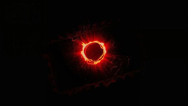 Dynamic Fiery Ring of Energy in Abstract Digital Space