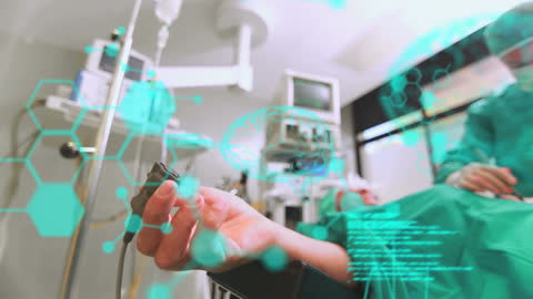 Futuristic Surgery with Digital Brain Interface and Data Visualizations