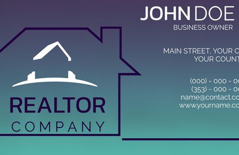 Modern real estate business card with house logo design