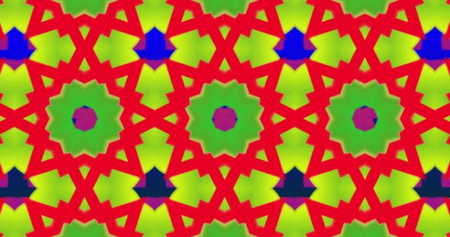 Colorful Kaleidoscope Repeating Pattern on Blue Background - Download Free Stock Images Pikwizard.com