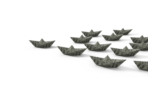 transparent dollar bill paper boats illustration on transparent background - Download Free Stock Videos Pikwizard.com